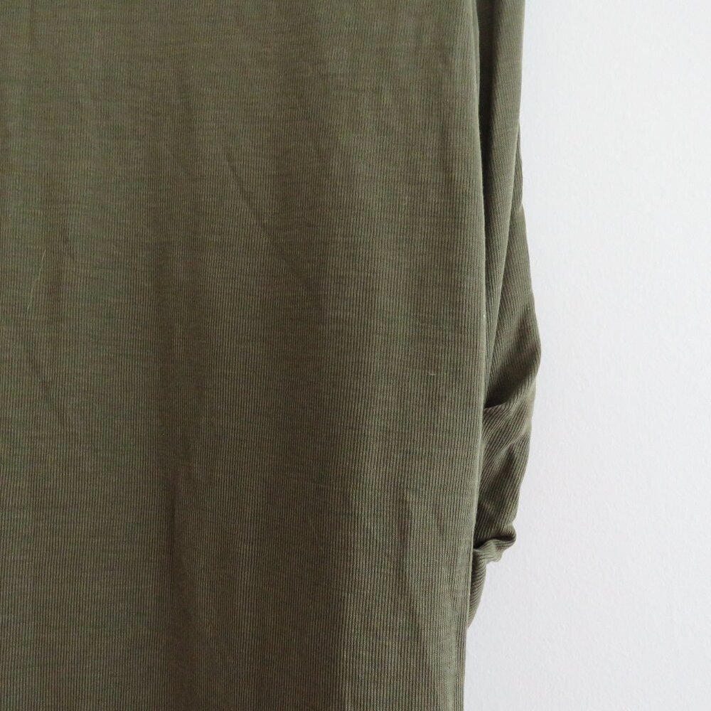 BARBARA BUI 100% Lyocell Draped Ruched Stretch Dress in Khaki Green - Size L - Picture 9 of 13